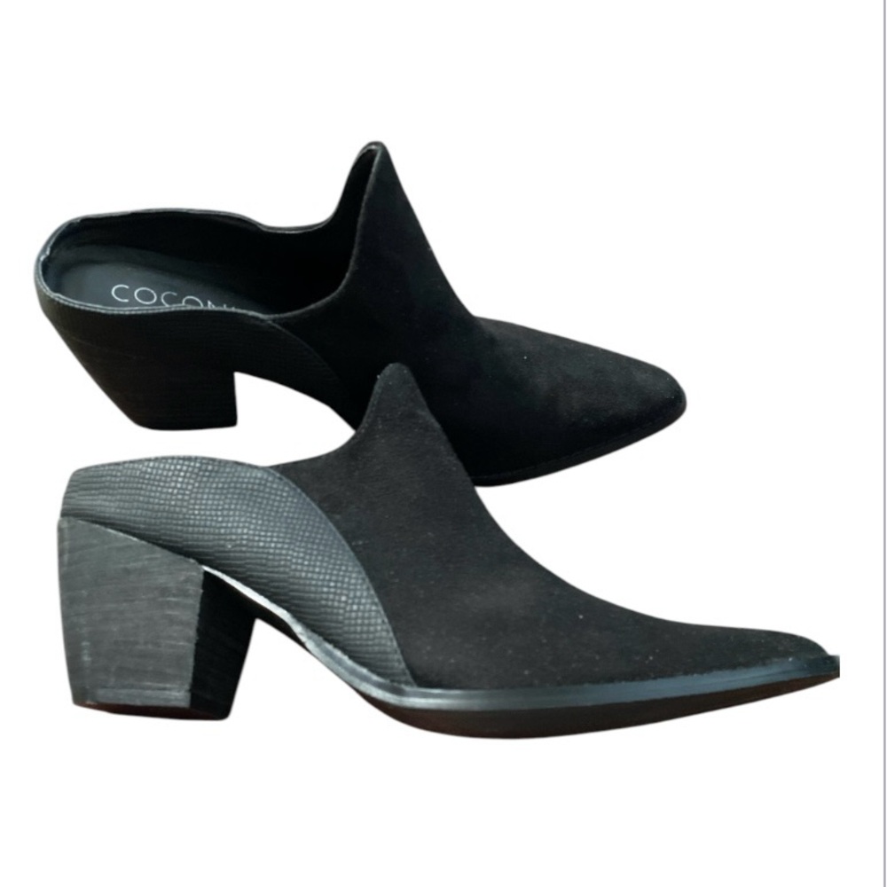 Matisse Women’s 9.5 Pointy Toe Slides Jet Black Mixed Textile Cowgirlcore Mules